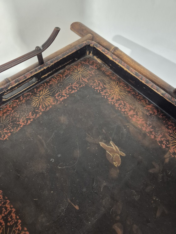 Image 1 of Französischer, japanisch inspirierter Bambus-Teetisch, ca. 1900