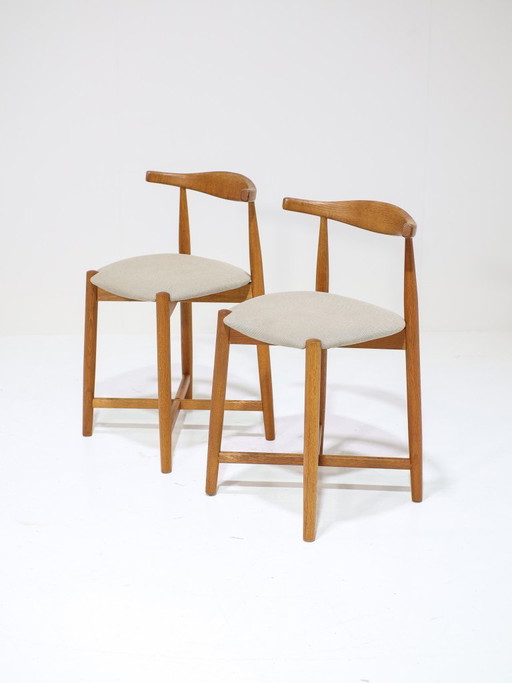 2 sgabelli da bar vintage danesi Findahl in rovere