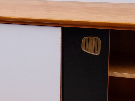 Image 1 of Oswald Vermaercke Sideboard with Black and White Sliding Doors, 1950s for V Form