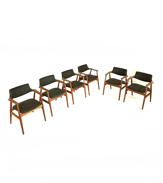 6x GM11 restaurées, Glostrup Møbelfabrik ‘60 – Chaises de salle à manger, Wood, Wool (photo 6 of 15)