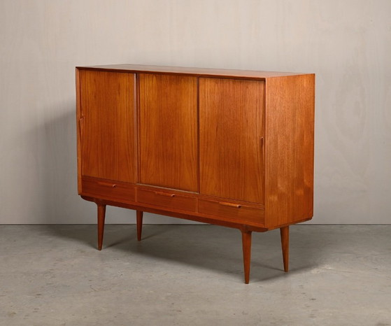 Gunni Omann Teak Sideboard oder Highboard für Omann Jun Møbelfabrik, Dänemark 1960er – Wood (photo 8 of 24)