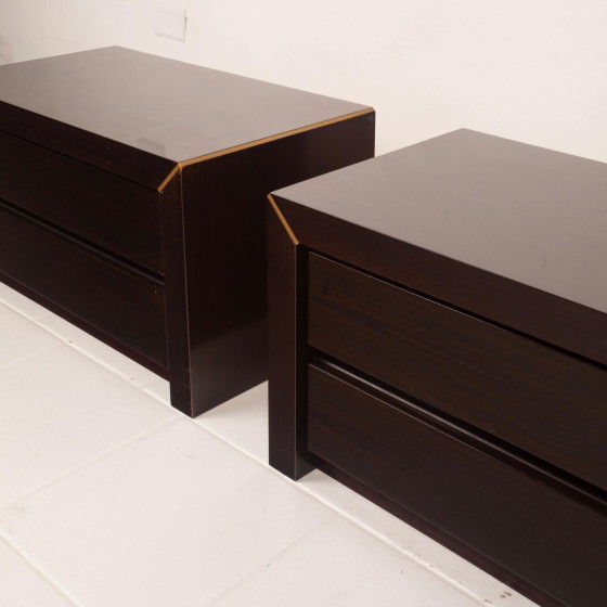 Paire de tables de nuit en palissandre d'Afrique et laiton pour Fratelli Turri – Gorgoni, Wood (photo 8 of 19)
