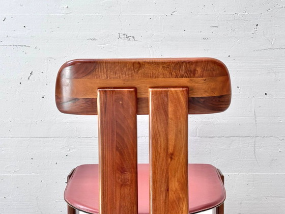 Image 1 of Ensemble de 4 chaises de salle à manger Sapporo en noyer, conçues par Mario Marenco pour Mobil Girgi, Italie, années 1970
