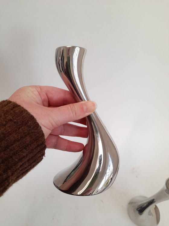 Image 1 of Par de candelabros Cobra de Georg Jensen, Dinamarca