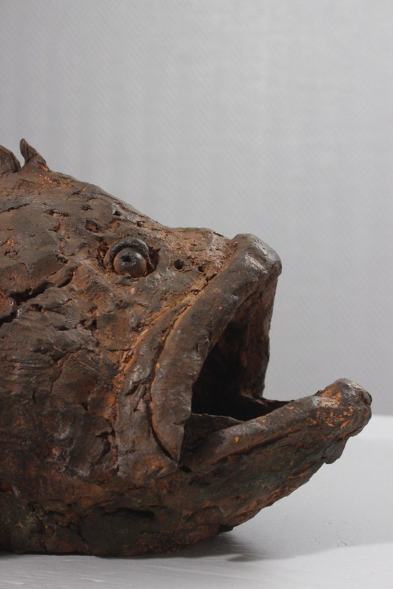 Image 1 of Philippe Conficconi (1962-2019) Large terracotta grouper animal sculpture