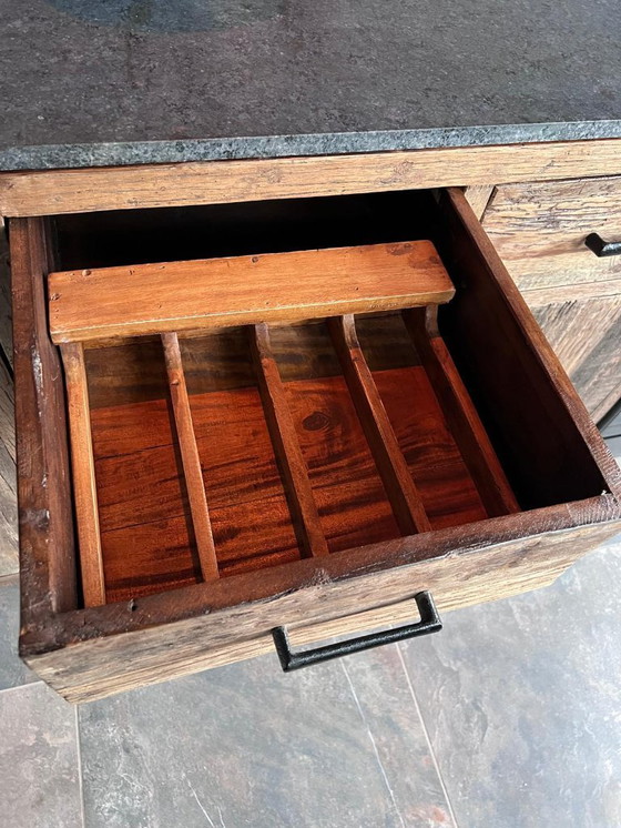 Image 1 of Handcrafted Solid Mahogany Cutlery Box | Artisan Wooden Flatware Storage | Luxury Dining Organizer | Free Shipping