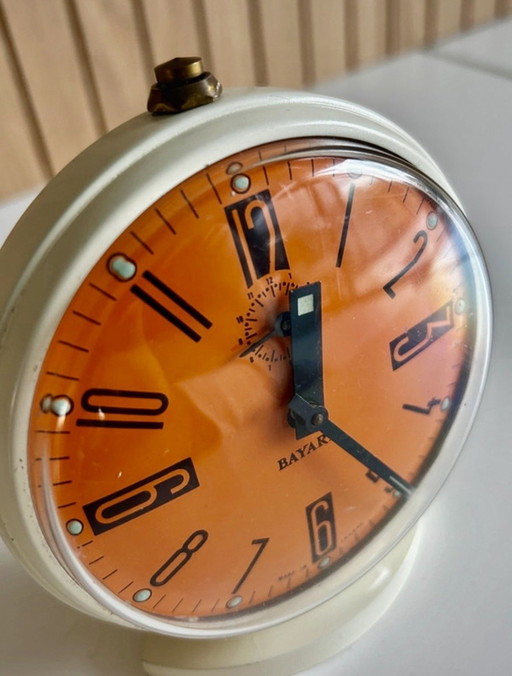 Vintage Bayard alarm clock – orange dial – France