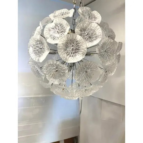 Image 1 of Italian Floral Murano Glass Sputnik Chandelier by Simoeng