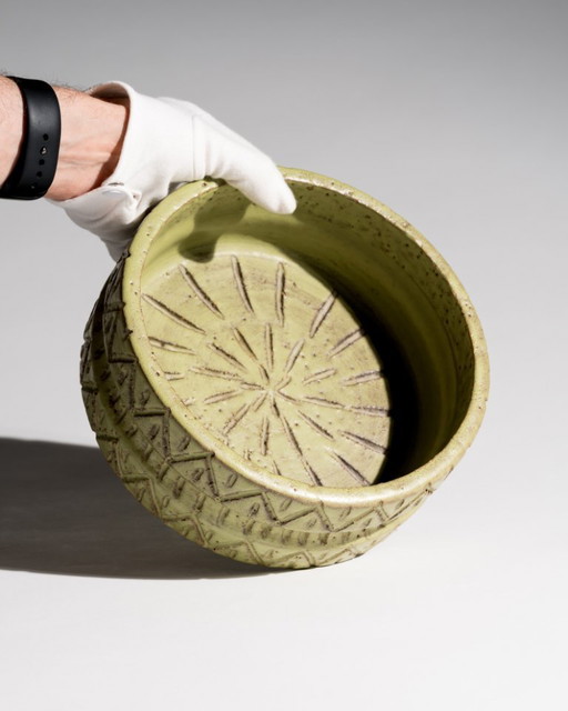 Attributed to Fratelli Fanciullacci Large Sculptural Ceramic Bowl Italy 1950-60s