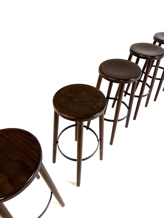 Image 1 of 5x vintage Brutalist bar stools '70