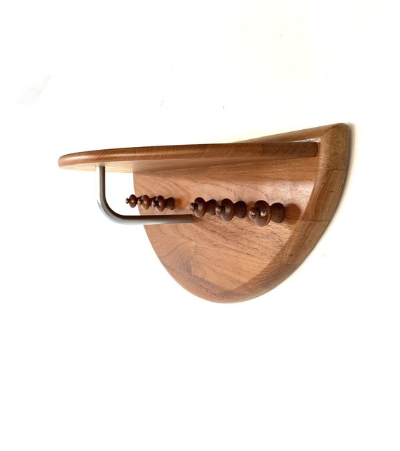 Image 1 of Appendiabiti da parete vintage in teak, Silkeborg Møbelfabrik '80