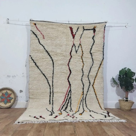 Image 1 of Authentic Berber Unic Rug – 100% Natural Wool Handwoven (237 × 148 cm)