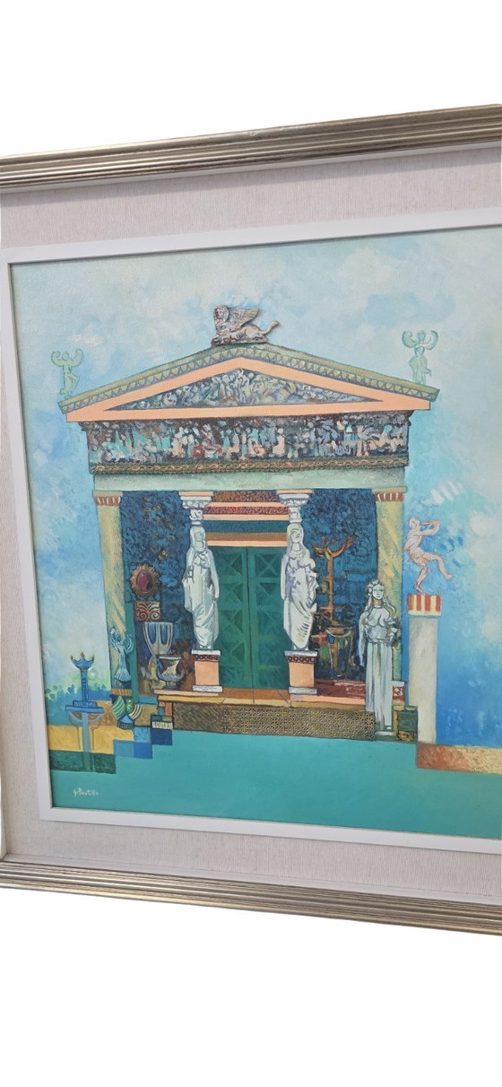 Image 1 of Unique and Exclusive Material Mosaic Painting with Relief "The Treasure of Sifnos" (1993)