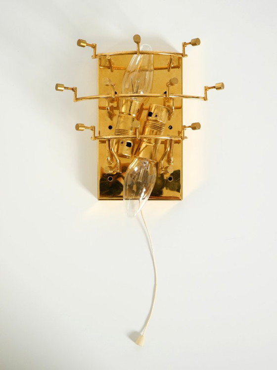 Beautiful Original 1960s Kinkeldey Crystal Glass And Brass Wall Lamp – Wall lights (photo 16 of 20)