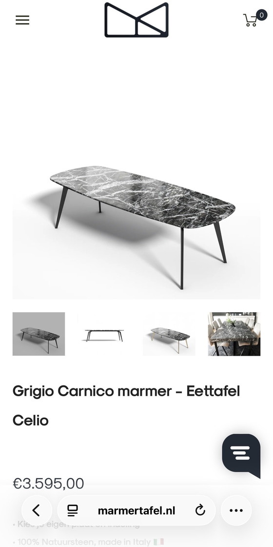 Image 1 of Luxe Marmeren Eettafel 220x100cm - Modern Design