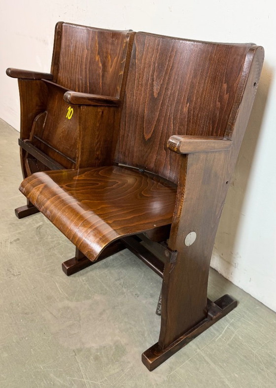 Image 1 of Vintage tweezits bioscoopbank van TON, jaren 60