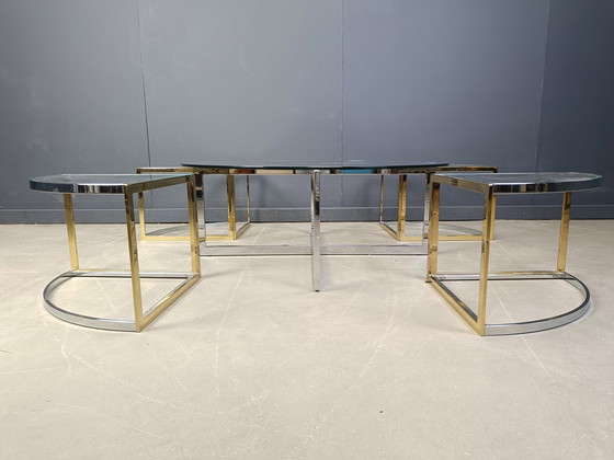 Image 1 of Grande set di tavolini da caffè di Maison Charles, anni '70