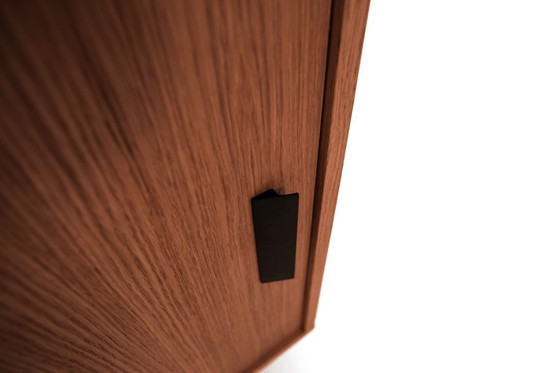 Image 1 of Dressoir T-S11 met schuifdeur en laden van gebeitst teakhout