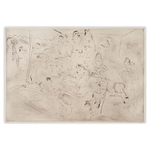 Jules Pascin, Il figliol prodigo tra le fanciulle, acquaforte, 1980