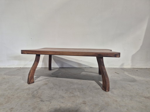 Vintage brutalist boomstam tafeltje organisch