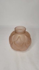 Art Deco bolvaas, roze glas