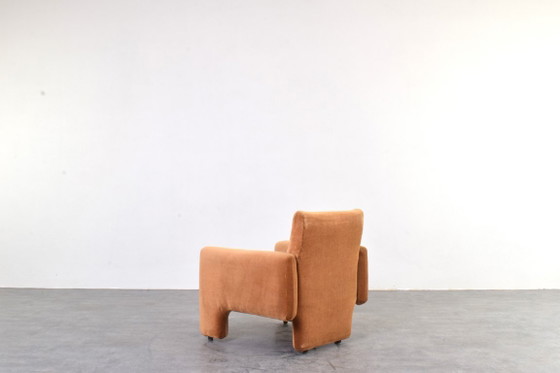 Vintage Italian Lounge Chair in Copper Velour, 1970s., Armchairs, Textile, Orange (photo 6 of 10)