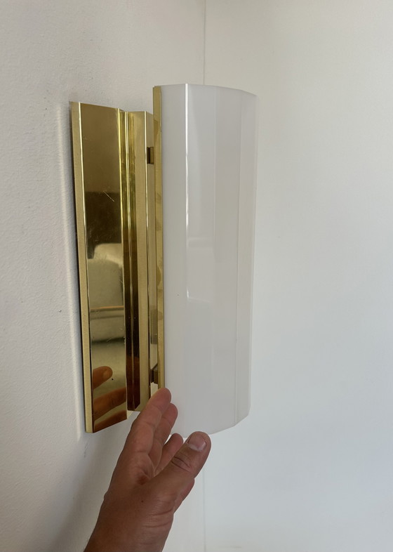 Image 1 of Pair of brass and perspex sconces, Fagerhult Sweden 1970