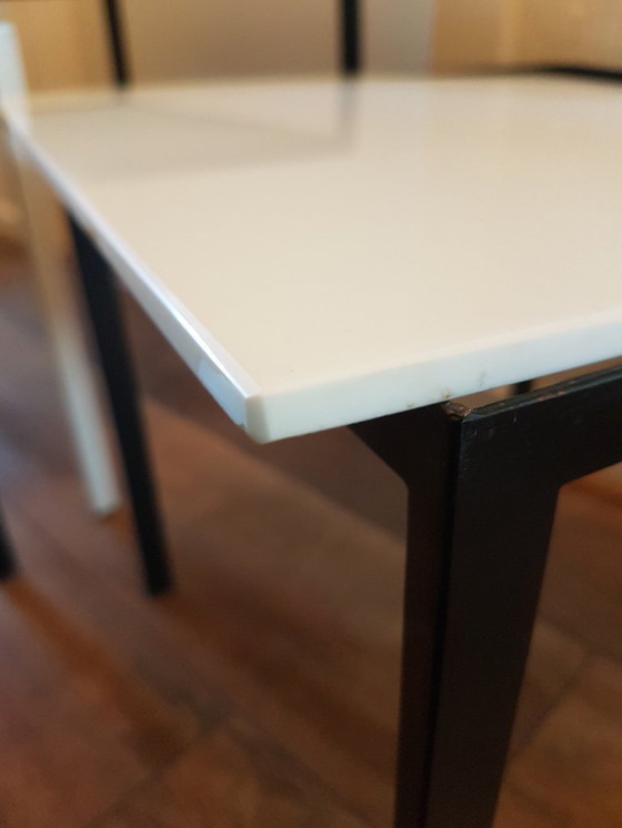 Image 1 of Set of 3 Artimeta nesting tables real Opaline glass on steel