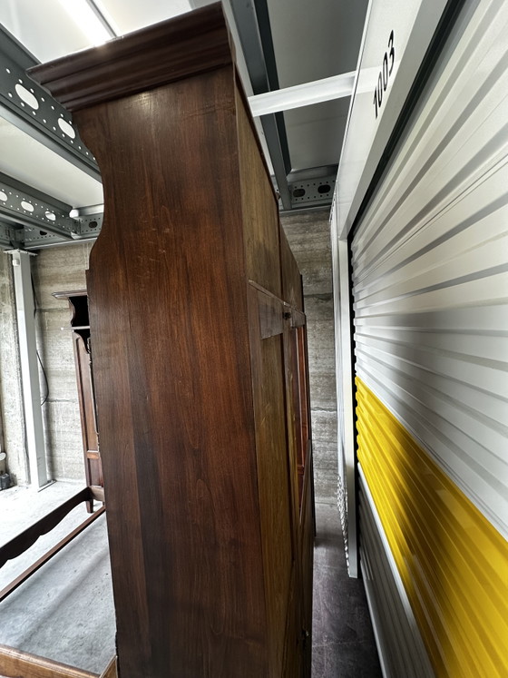 Image 1 of Solid wood library bed - French work from the 1950s