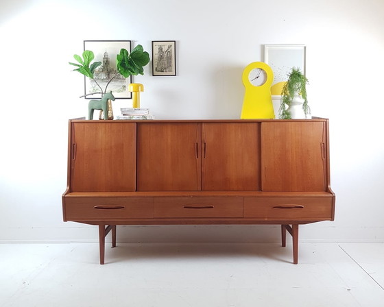Image 1 of Vintage Deens Highboard | drankenkast buffetkast teak Danish