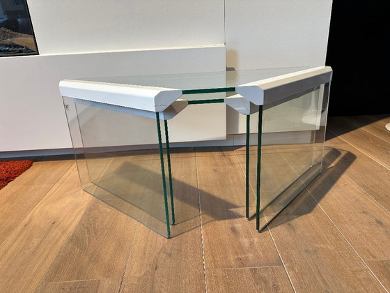 Image 1 of Set aus 2 Gallotti & Radice Dreieck-Beistelltischen - 1970er Jahre