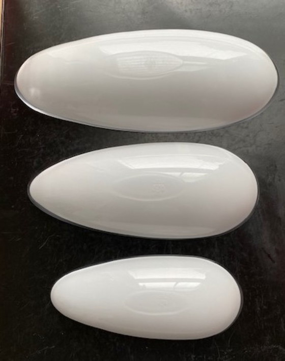 Image 1 of Michael Boehm: Unique set of 3 bowls "Okiu: Mothers of pearl captured in crystal"