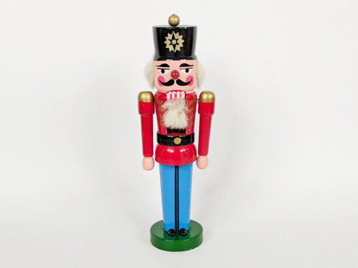 Vintage German Nutcracker Figurine | Handmade Wooden Xmas Decoration