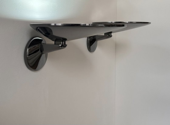 Image 1 of Coppia di applique vintage, metallo cromato, Italia 1970