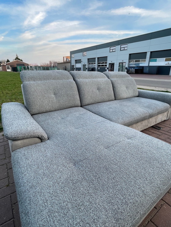 Image 1 of Modern Fabric Corner Sofa with Sleeping Function