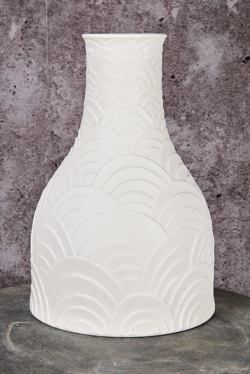 Heinrich H&C Selb Bisquitporzellan OP Art Vase