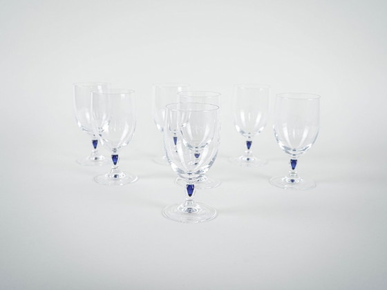 Image 1 of Servizio di bicchieri Venise Saphir, design francese, anni '70, prodotti da Cristal d'Arques