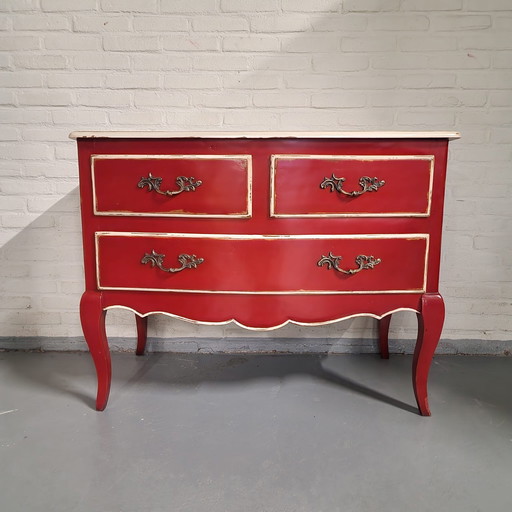 Commode vintage rouge