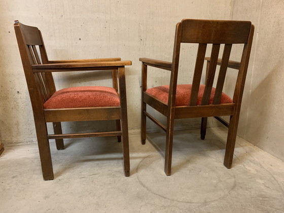 Image 1 of Ensemble de 2 chaises de l'école d'Amsterdam / Art Deco.