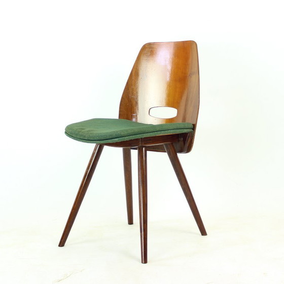 Pair Of Lollipop Chairs By František Jirák For Tatra Nábytok, Czechoslovakia, 1960s – Dining chairs, Textile (photo 4 of 16)