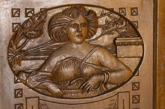 Image 1 of Art Nouveau apothekerskast, jaren 1900