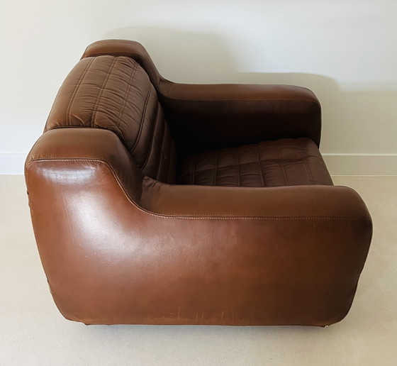 Image 1 of Poltrona prototipo in similpelle marrone di Michel Ducaroy, Francia, anni '70