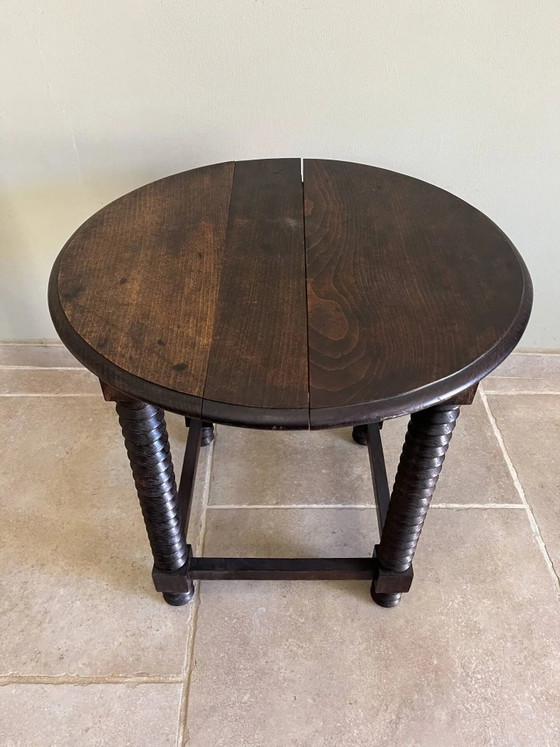 Side table with press screw style legs – Wood, Rustic (photo 3 of 14)