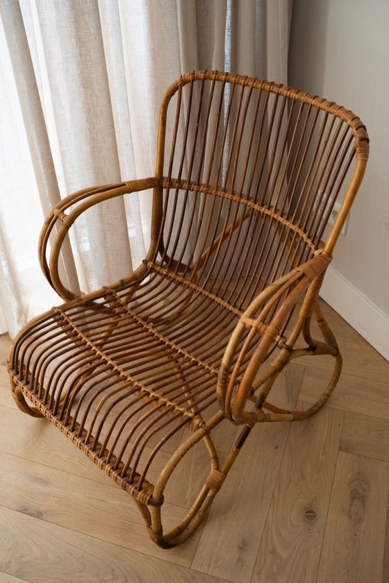 Image 1 of Rotan Lounge Stoel Van Dirk Van Sliedregt Voor Rohé