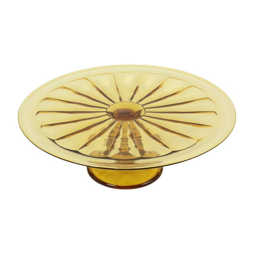 Art Deco Amber Cake Dish