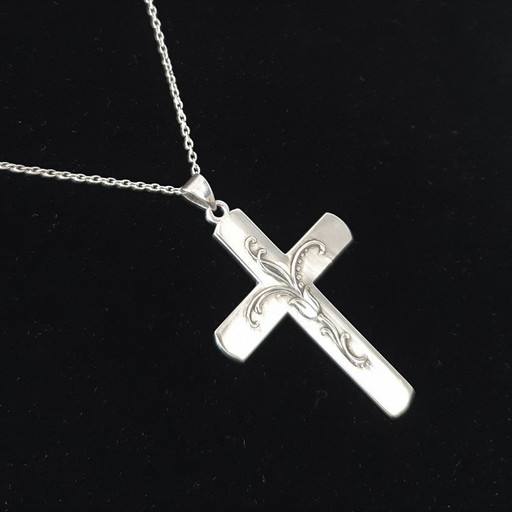 Deens zilveren kruis met bijpassend collier
