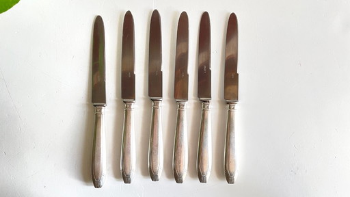 6 Couteaux à DESSERT Art Déco