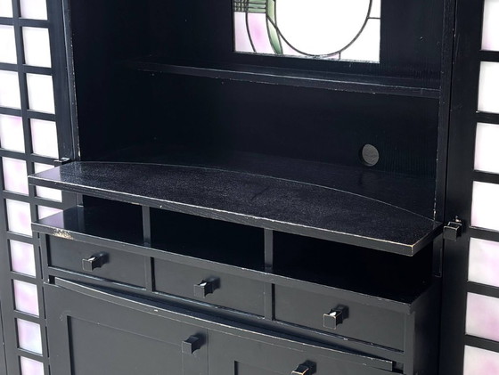 Remodeled sideboard by Charles Rennie Mackintosh, 1970s, for the Bern Casino – Glass, Wood (photo 10 of 18)