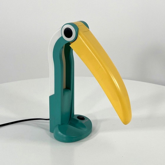 Image 1 of Lampe Toucan Vert Mer et Jaune par H.T. Huang pour Huanglite, années 1980