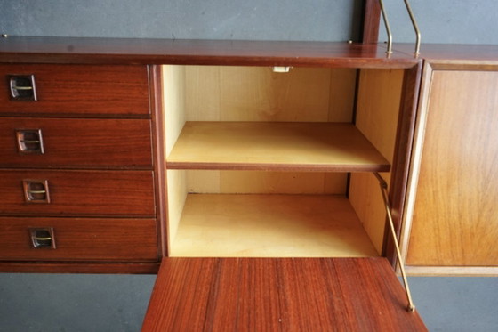 3-Bay Rosewood Wall System by Louis Van Teeffelen for Wébé – Webe, Wall cabinet, Mid Century Modern (photo 11 of 21)